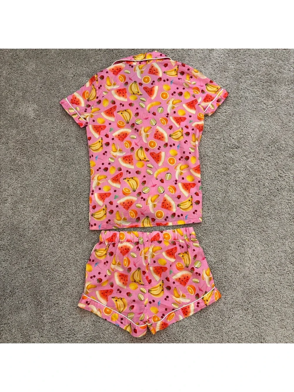 Edie Parker X J.Crew short-sleeve pajama set in fruit punch 100% cotton Size XXS